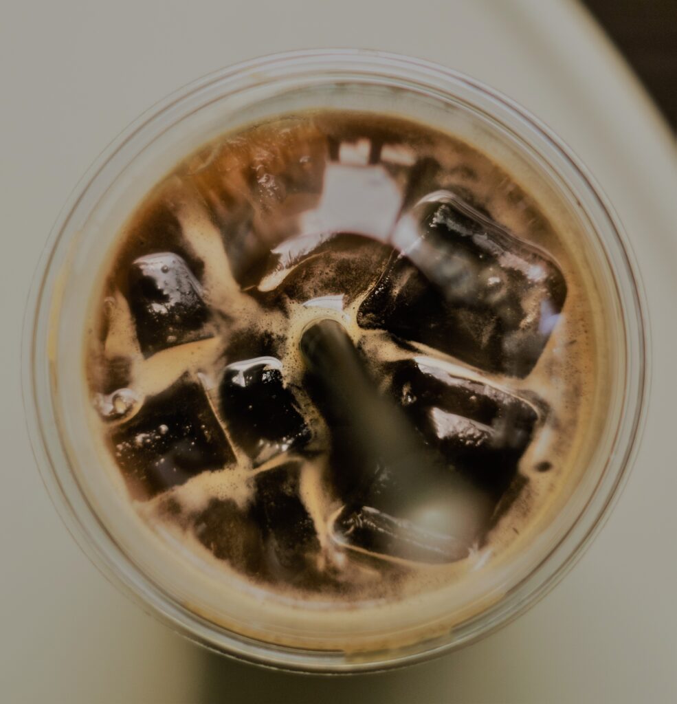 iced cortado coffee cup