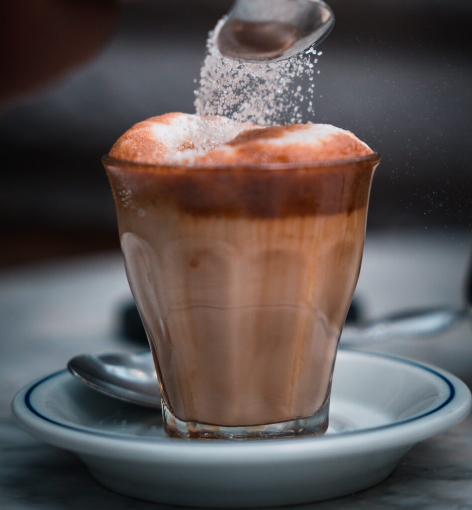 cortado and macchiato with flavors