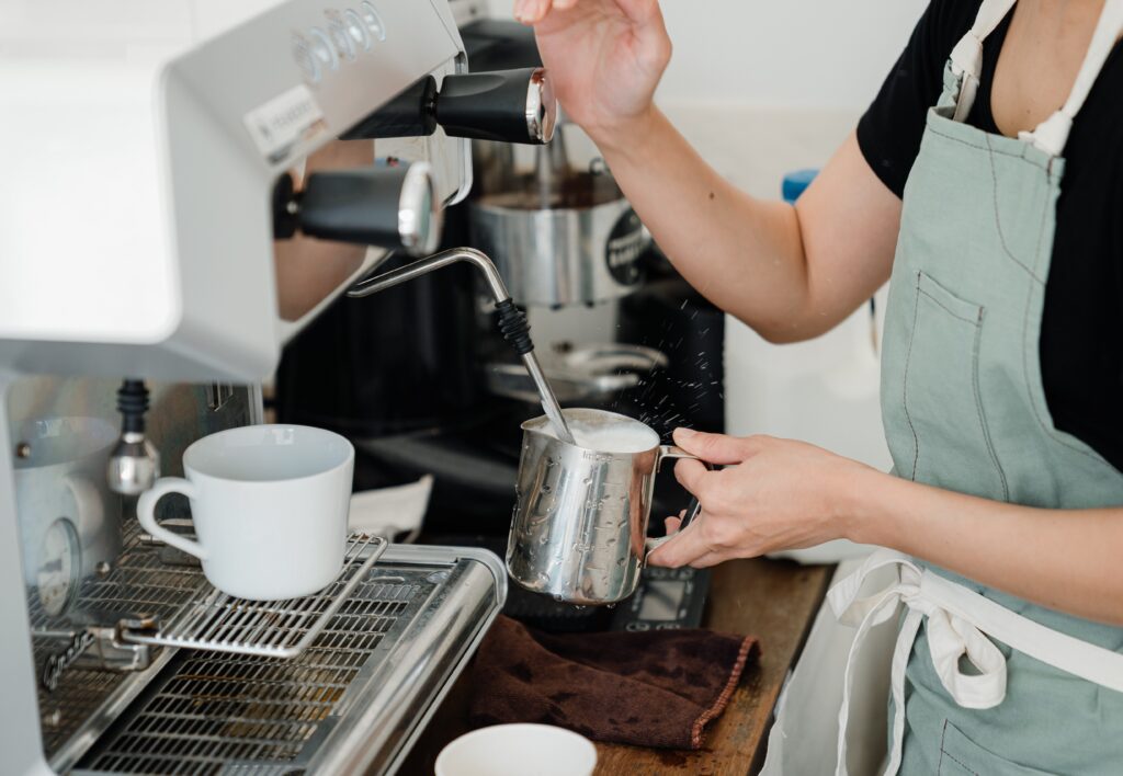 brewing espresso