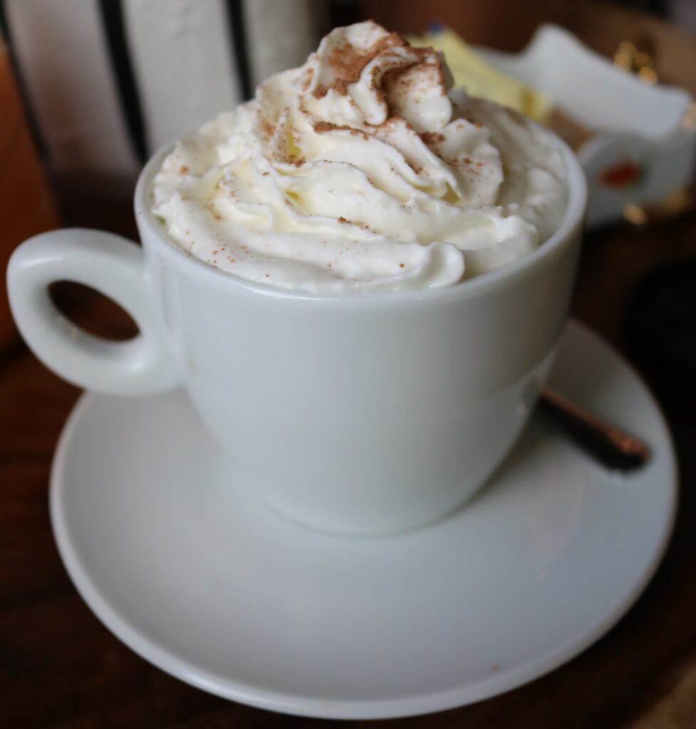 with whipped cream