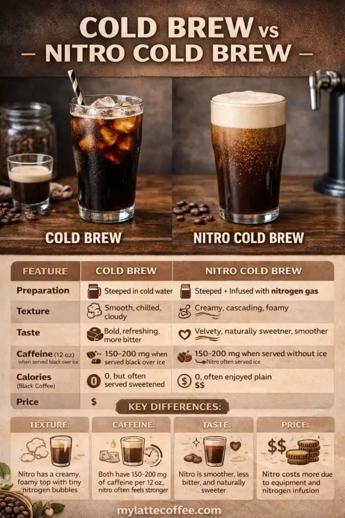 cold brew vs nitro cold brew: detailed infographic