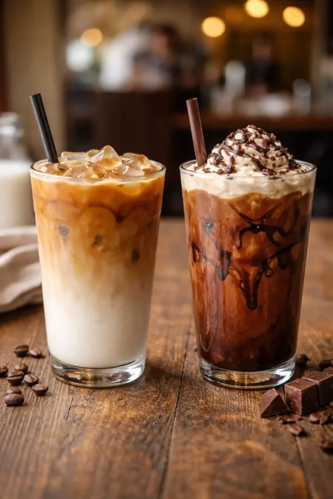 Iced mocha vs iced latte
