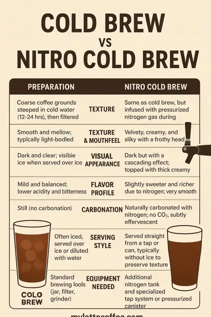 cold brew vs nitro cold brew: infographic