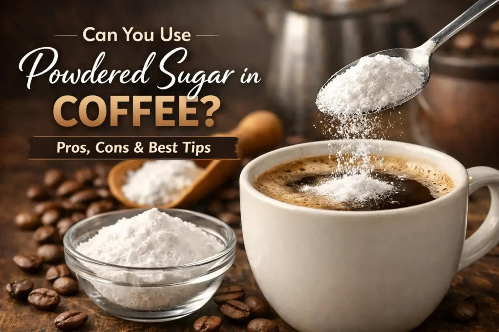 powdered sugar in coffee