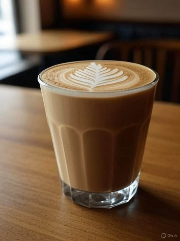 A glass of latte