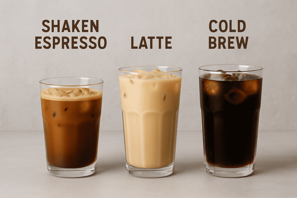 Shaken espresso vs latte vs cold brew