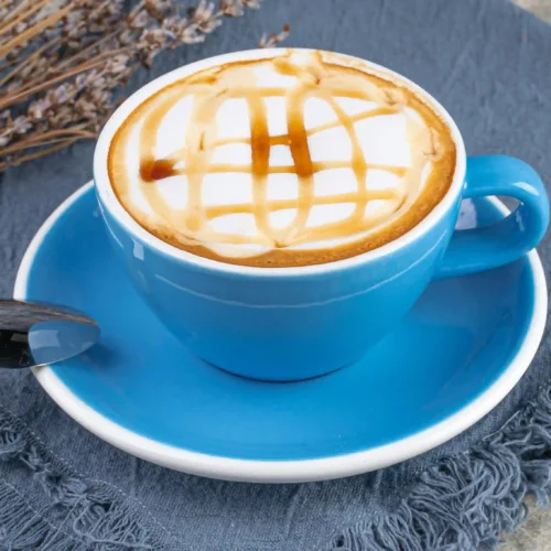 A cup of caramel coffee