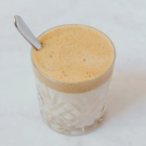 A cup of French vanilla coffee