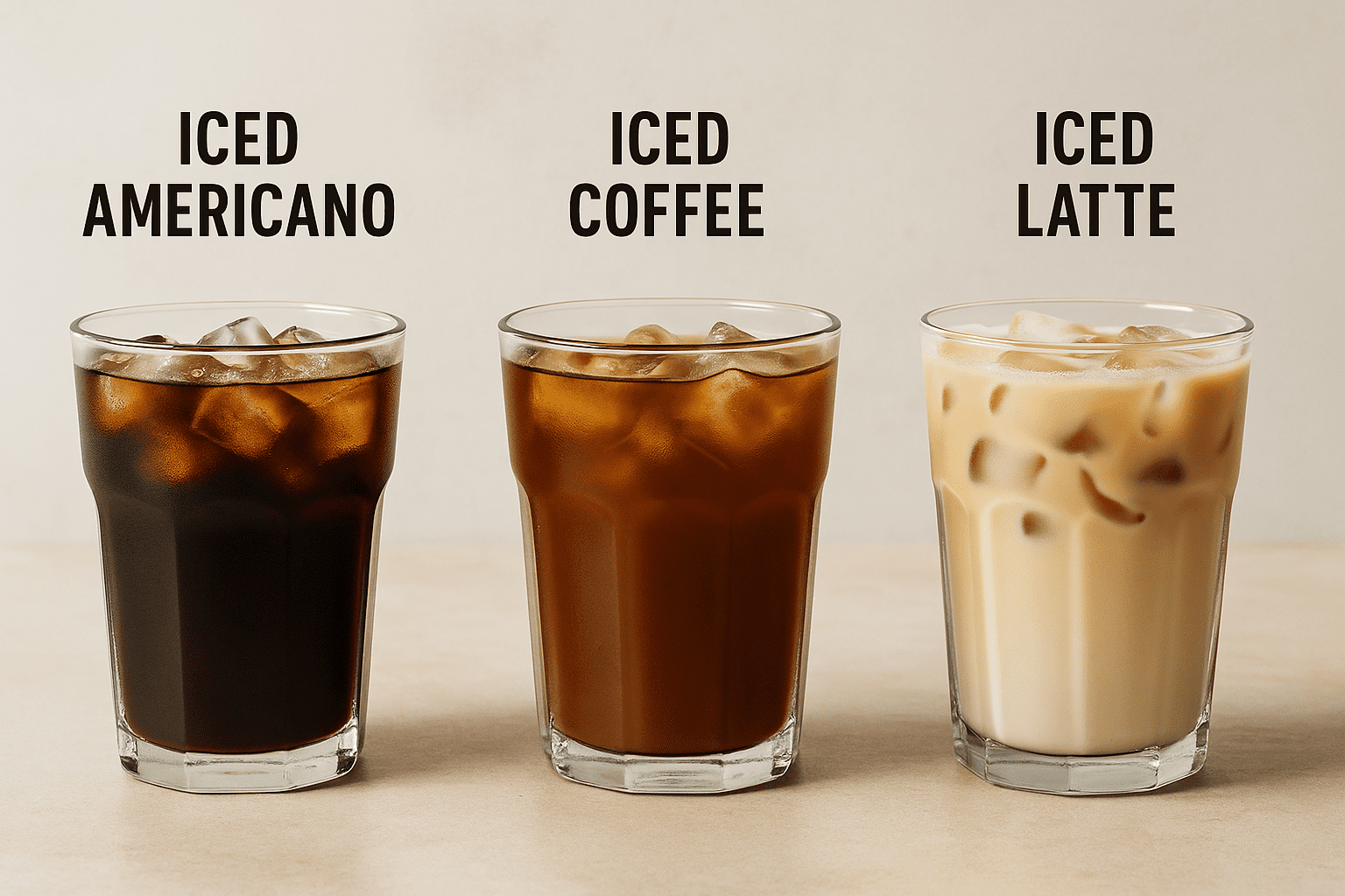 Iced Americano vs iced coffee vs iced latte: In-depth comparison