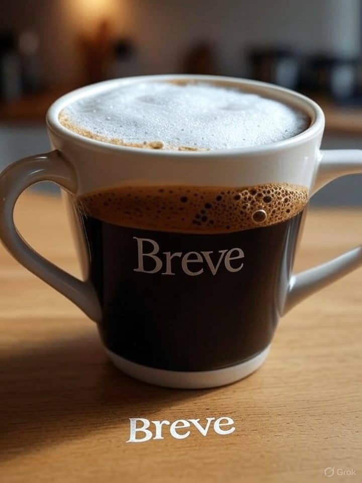 A Breve coffee cup