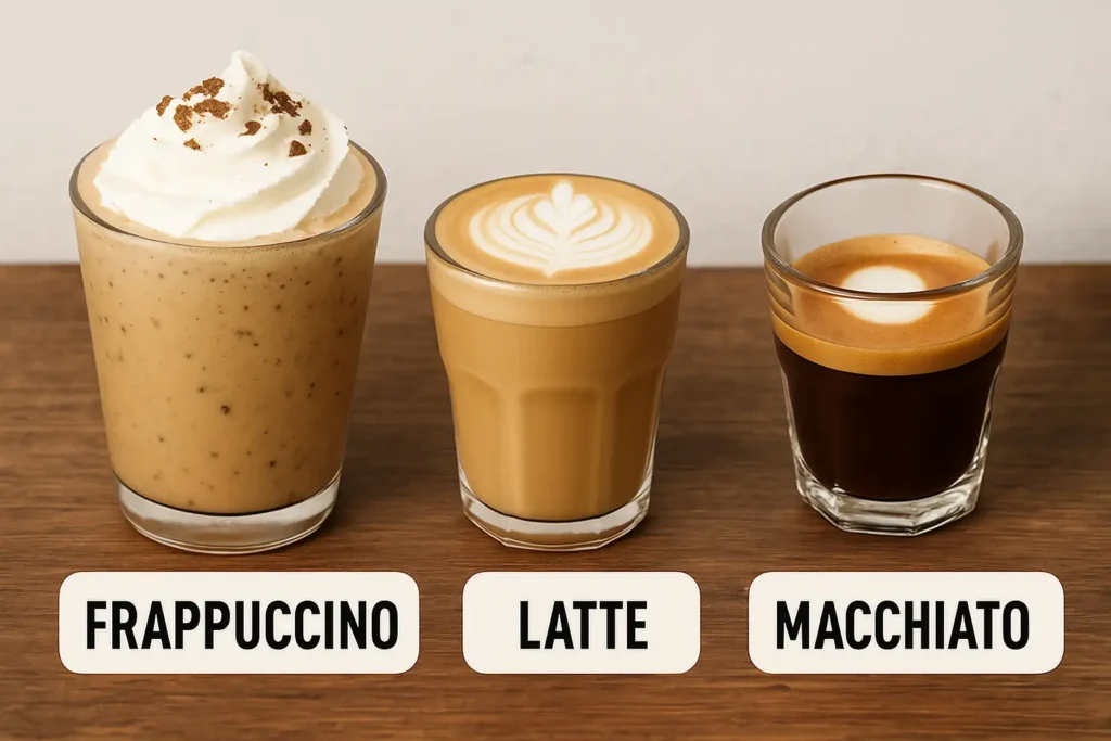 frappuccino vs latte vs macchiato