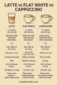 Flat white vs latte vs Cappuccino: Amazing comparison