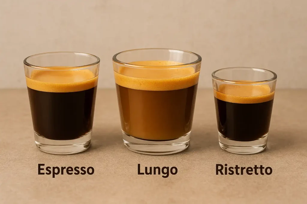 lungo vs espresso vs ristretto